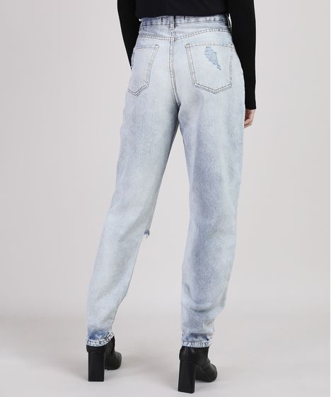 jeans mom cintura alta