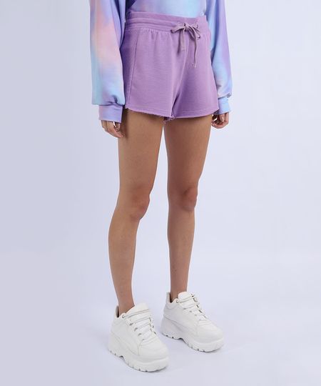 Short-de-Moletom-Feminino-Basico-Running-com-Recorte-Cintura-Alta-Lilas-9950161-Lilas_1