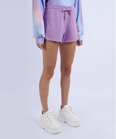 Short-de-Moletom-Feminino-Basico-Running-com-Recorte-Cintura-Alta-Lilas-9950161-Lilas_1