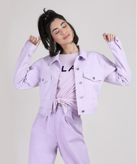 Jaqueta-de-Sarja-Feminina-Cropped-com-Bolsos-Lilas-9950566-Lilas_1