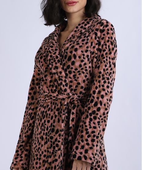 Roupao-de-Fleece-Feminino-Animal-Print-com-Faixa-para-Amarrar-Manga-Longa-Rosa-9836388-Rosa_1