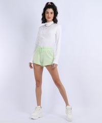 Short-de-Moletom-Feminino-Basico-Running-com-Recorte-Cintura-Alta-Verde-Claro-9950161-Verde_Claro_3