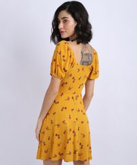 Vestido-Feminino-Curto-Estampado-Floral-Manga-Bufante-Mostarda-9953056-Mostarda_2