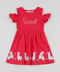 Vestido-Infantil-Lhamas-Manga-Curta-Pink-9942847-Pink_1