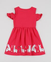 Vestido-Infantil-Lhamas-Manga-Curta-Pink-9942847-Pink_2