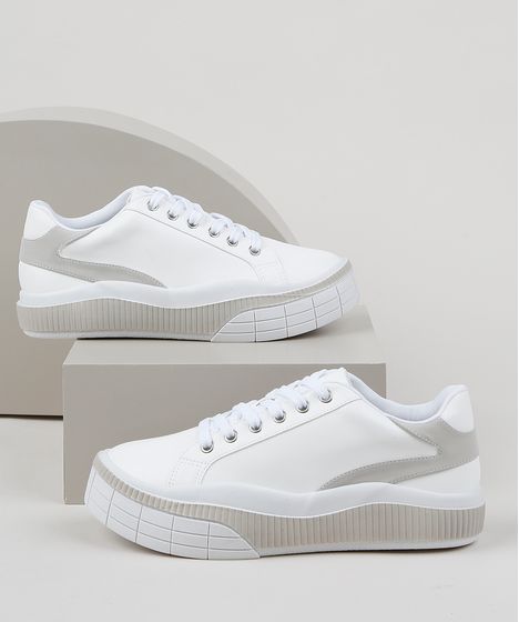 tenis branco esportivo feminino