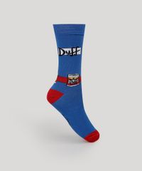 Meia-Masculina-Cano-Alto-Divertida-Os-Simpsons-Duff-Beer-Azul-9468292-Azul_1
