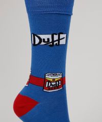 Meia-Masculina-Cano-Alto-Divertida-Os-Simpsons-Duff-Beer-Azul-9468292-Azul_4
