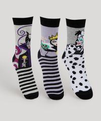 Kit-de-3-Meias-Femininas-Vilas-Disney-Cano-Alto-Multicor-9805178-Multicor_1