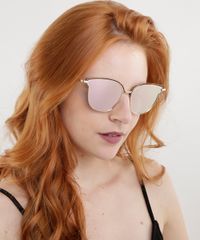 Oculos-de-Sol-Redondo-Espelhado-Feminino-Oneself-Dourado-8759539-Dourado_2