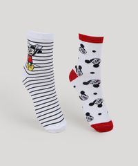 Kit-de-2-Meias-Femininas-Mickey-Cano-Alto-Branco-9955198-Branco_1
