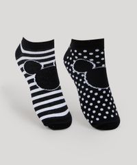 Kit-de-2-Meias-Femininas-Mickey-Cano-Baixo-Preto-9955199-Preto_1