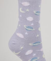 Meia-Feminina-Cano-Alto-Estampada-de-Sistema-Solar-Lilas-9958064-Lilas_3