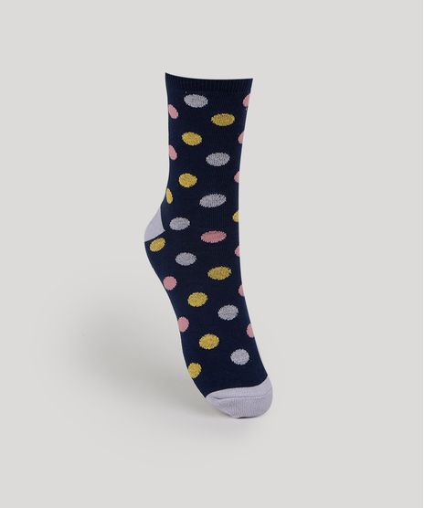 Meia-Feminina-Cano-Alto-Estampada-de-Poa-Azul-Marinho-9958067-Azul_Marinho_1