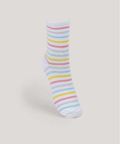 Meia-Feminina-Cano-Alto-Listrada-Branca-9958070-Branco_1
