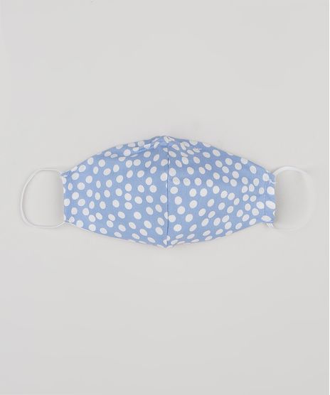 Mascara-de-Tecido-Reutilizavel-para-Protecao-Individual-Infantil-Estampado-de-Poa-Azul-9952492-Azul_1