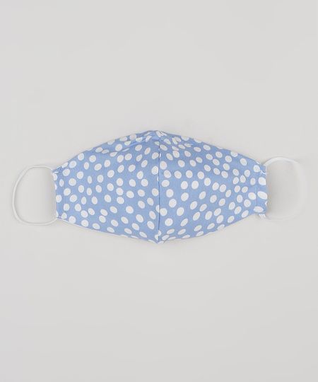 Mascara-de-Tecido-Reutilizavel-para-Protecao-Individual-Infantil-Estampado-de-Poa-Azul-9952493-Azul_1