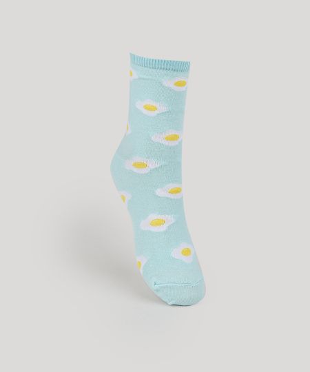 Meia-Feminina-Cano-Alto-Estampada-de-Ovos-Fritos-Azul-Claro-9958063-Azul_Claro_1