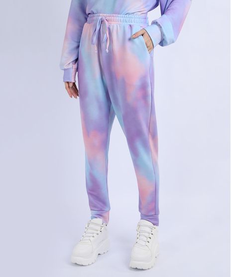 Calca-de-Moletom-Feminina-Reta-Estampada-Tie-Dye-Cintura-Alta-Lilas-9954983-Lilas_1