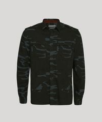 Camisa-de-Sarja-Masculina-Tradicional-Estampada-Camuflada-com-Bolsos-Manga-Longa-Verde-Militar-9809543-Verde_Militar_2
