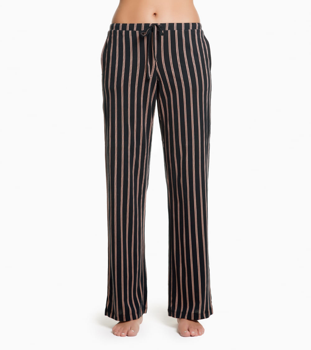 calça listrada jeans