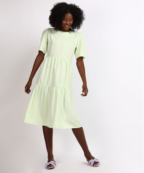 Vestido-Feminino-Mindset-Midi-com-Recortes-Manga-Curta-Verde-Claro-9958198-Verde_Claro_1