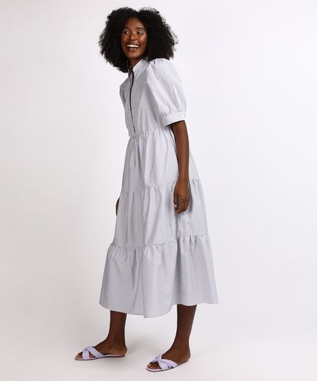 Vestido-Feminino-Mindset-Midi-Estampado-Xadrez-Vichy-com-Recortes-Manga-Bufante-Cinza-9958203-Cinza_1