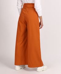 Calca-de-Sarja-Feminina-Mindset-Pantalona-Cintura-Super-Alta-com-Bolsos-e-Cinto-Laranja-9949388-Laranja_2