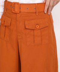 Calca-de-Sarja-Feminina-Mindset-Pantalona-Cintura-Super-Alta-com-Bolsos-e-Cinto-Laranja-9949388-Laranja_4