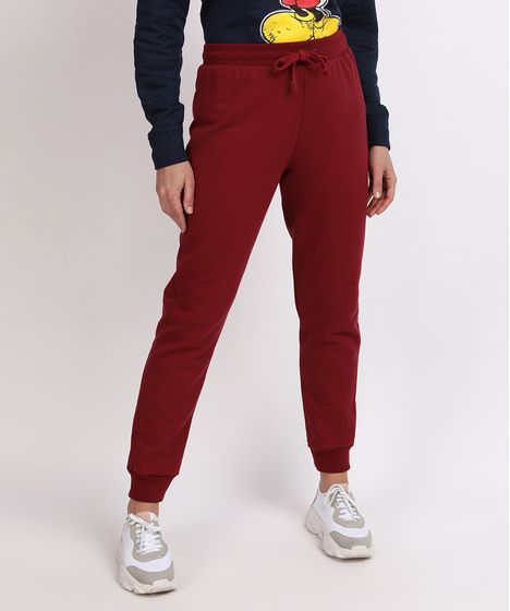 calça moletom feminina vinho