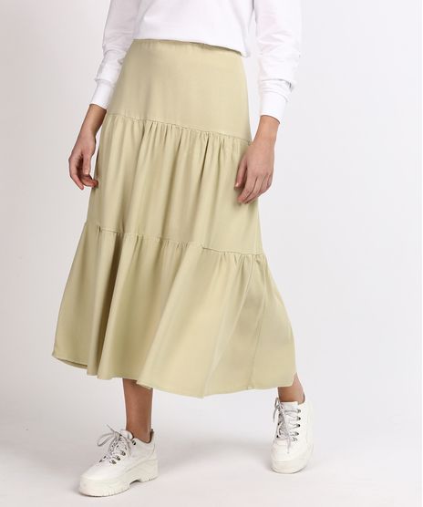 Saia-Feminina-Mindset-Midi-em-Camadas-Kaki-9955737-Kaki_1