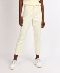 Calca-Jeans-Feminina-Mindset-Reta-Cintura-Media-com-Bolsos-Amarelo-Claro-9955886-Amarelo_Claro_1