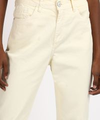 Calca-Jeans-Feminina-Mindset-Reta-Cintura-Media-com-Bolsos-Amarelo-Claro-9955886-Amarelo_Claro_4