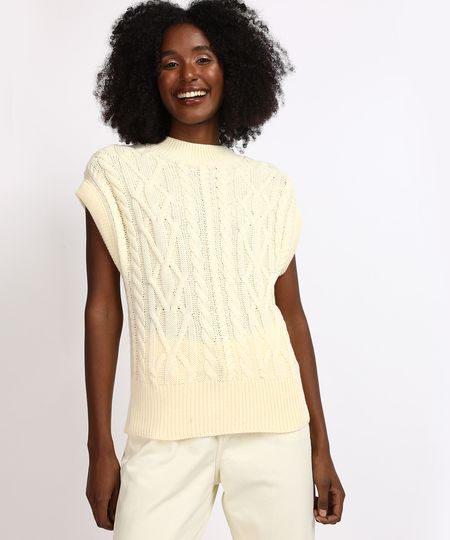 Colete-Feminino-Mindset-em-Trico-com-Gola-Alta-Amarelo-Claro-9955866-Amarelo_Claro_1