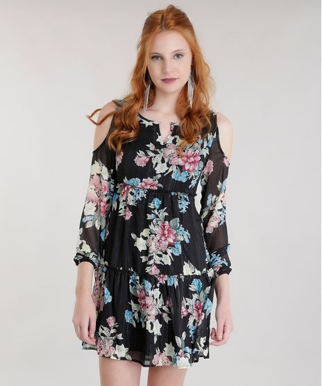 Vestido-Open-Shoulder-Estampada-Floral-com-Lurex-Preto-8593636-Preto_1