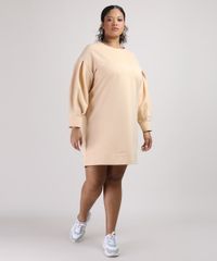 Vestido-de-Moletom-Feminino-Plus-Size-Mindset-Curto-Manga-Bufante-Amarelo-9953549-Amarelo_3