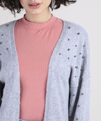 Cardigan-de-Trico-Feminino-com-Aviamento-Metalizado-Cinza-Mescla-9945806-Cinza_Mescla_5