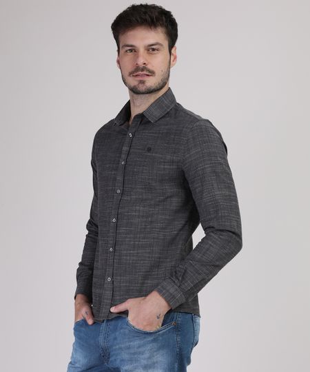 Camisa-Masculina-Slim-Manga-Longa-Cinza-Mescla-Escuro-9921267-Cinza_Mescla_Escuro_1 Camisa-Masculina-Slim-Manga-Longa-Cinza-Mescla-Escuro-9921267-Cinza_Mescla_Escuro_1