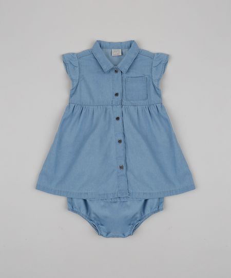 Vestido-Chemise-Jeans-Infantil-Manga-Curta---Calcinha-Azul-Claro-9945750-Azul_Claro_1
