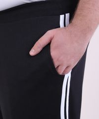 Calca-de-Moletom-Masculina-Plus-Size-Esportiva-Ace-Jogger-com-Faixa-Lateral-Preta-9952110-Preto_4