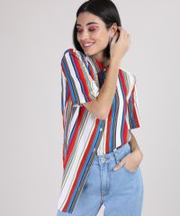 Camisa-Feminina-Ampla-Listrada-Manga-Curta-Multicor-9928460-Multicor_4