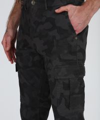 Calca-Jeans-Masculina-Slim-Estampada-Camuflada-com-Bolsos-Verde-Militar-9823807-Verde_Militar_4
