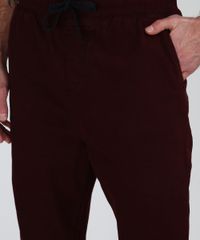 Calca-de-Sarja-Masculina-Jogger-Skinny-com-Bolsos-Vinho-9873529-Vinho_4