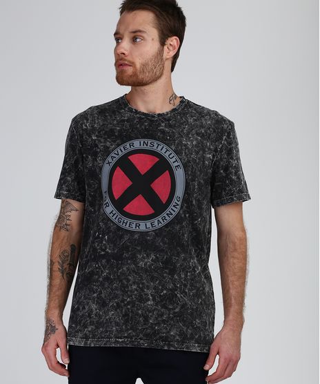 Camiseta-Masculina-X-Men-Xavier-Institute-Manga-Curta-Gola-Careca-Preta-9952467-Preto_1