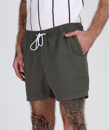 Bermuda-de-Sarja-Masculina-Relax-com-Bolsos--Verde-Militar-9952811-Verde_Militar_1