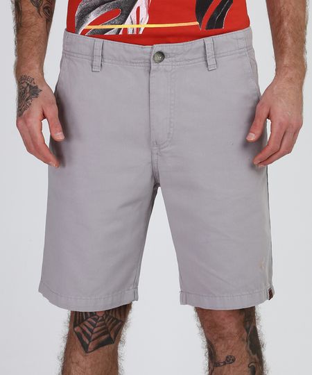 Bermuda-de-Sarja-Masculina-Chino-Reta-com-Bolsos-Cinza-Claro-9930326-Cinza_Claro_1