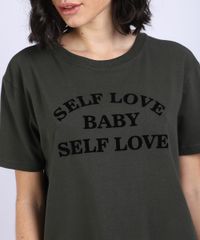 Blusa-Feminina--Self-Love--Flocada-Manga-Curta-Decote-Redondo-Verde-Militar-9946937-Verde_Militar_4
