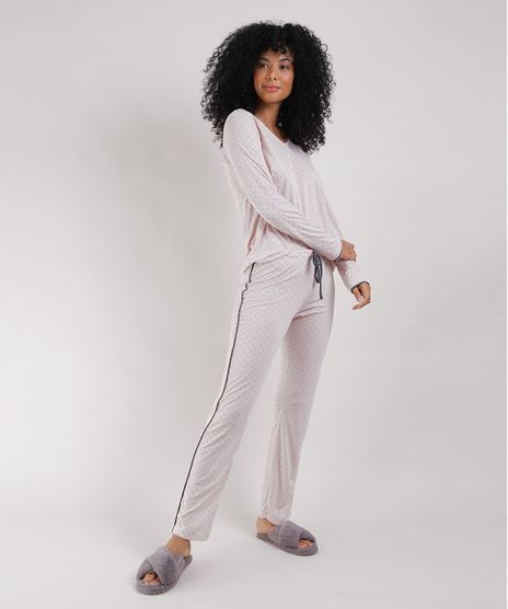 Pijama-Feminino-Estampado-de-Estrelas-Manga-Longa-Rosa-Claro-9951107-Rosa_Claro_1
