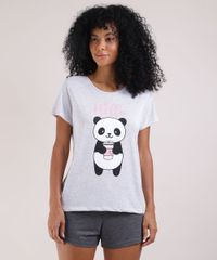 Pijama-Feminino-Blusa-Panda-Manga-Curta-e-Decote-Redondo-Cinza-Mescla-9951109-Cinza_Mescla_3