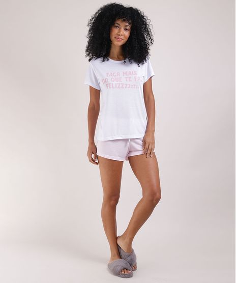 Pijama-Feminino-Blusa--Faca-Mais-o-Que-Te-Faz-Felizzzz--Manga-Curta-e-Decote-Redondo-Branco-9951110-Branco_1